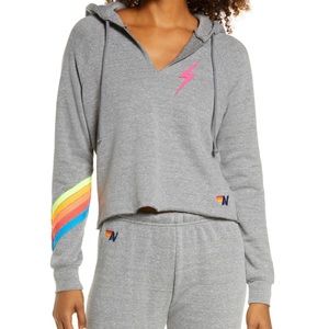 Aviator Nation Bolt Chevron Hoodie in Gray